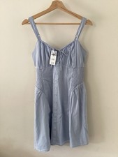 Prendisole donna Hollister bambino blu cotone nuovo con etichette, taglia UK LARGE, etichettato