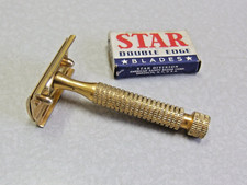 Rasoio di sicurezza vintage anni 40 oro STAR doppio bordo