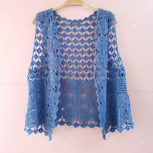 Donna pizzo blu - donna, uncinetto