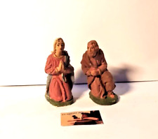 Pastori presepe di San Gregorio Armeno. Sacra Coppia in terracotta alti cm 5