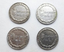 Lotto 4x Buono da 1 Lira