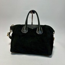 GIVENCHY Borsa a mano media Antigona in pelle scamosciata nera a 2 vie