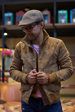 Giacca Bomber Pelle Marrone