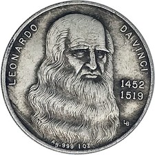 Medaglia copia moneta Leonardo