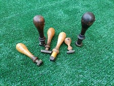 Set Di 6 Timbri Poste Italiane - Inizio XX Secolo - Originali Legno Metallo