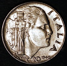 Italy 20 Centesimi 1940 XVIII