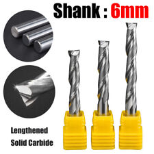 Punta fresa CNC fine fresa a spirale a due flauti in metallo duro massiccio Ø 6 mm per legno MDF