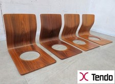 Set 4 sedie da terra TENDO MOKKO Ryokan giapponese in legno Zaisu legno piegato Giappone