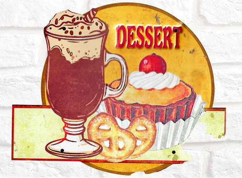 Targa metallo vintage - metallo, dessert
