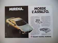 advertising Pubblicità 1981 TALBOT MATRA MURENA