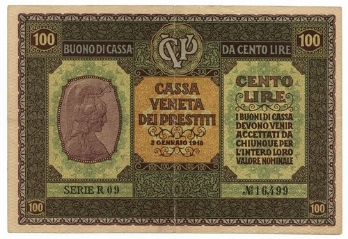 100 lire cassa veneta dei - 100,
