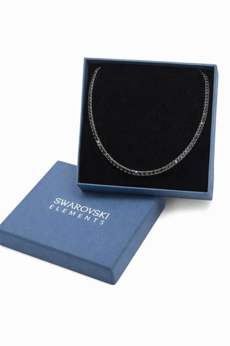 Collana tennis nera acciaio - in,