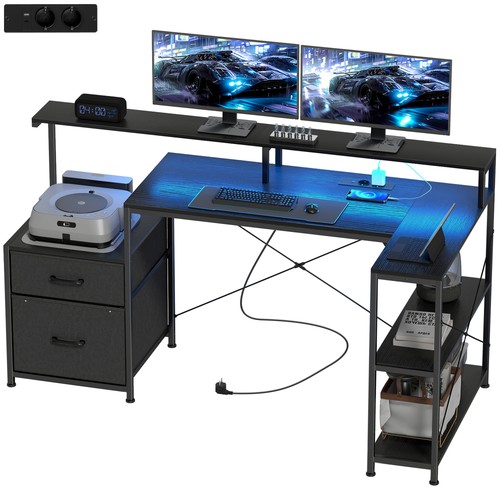 Homcom scrivania gaming - homcom, con