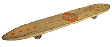 Skateboard vintage legno tigre volante anni 60 longboard pintail ruote metallo