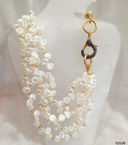 Collana donna tre fili con - a,