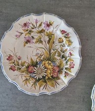 Piatto in porcellana Nove di Bassano, dipinto a mano floreale, vintage, anni '70