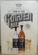 Rum portoricano Havana Club 2016 "Mescolare nell'età dell'oro" 18x12 pollici Insegna in metallo