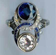Anello bipietre 4ct - bipietre, tondo