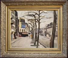 Dipinto olio Parigi Winter