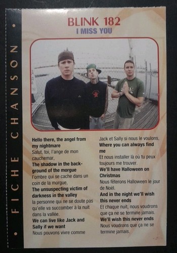 Fiche chanson blink - chanson,