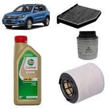Kit tagliando 3 filtri + 4 L olio Edge 5W30 per VW Tiguan 5N 1.4 TSI 2007+