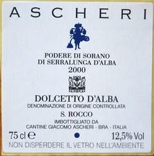 Wine label ITALY ASCHERI