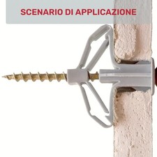 SET 10 TASSELLI A FARFALLA PER CARTONGESSO VITI AUTOFILETTANTI CARICHI PESANTI