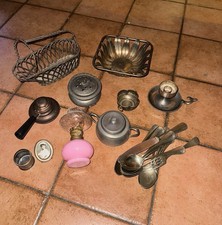 Lotto oggetti peltro alpacca metallo mercatino vintage