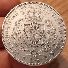 Moneta 5 Lire 1829 Genova