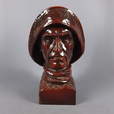 Scultura Ceramica Cacciapuoti Pescatore Firmata A. Ferreri Statua Vintage 1950