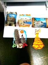 MAGNETE CALAMITA RESINA  STOCK 5 PZ  FRIGORIFERO SOUVENIR FRIDGE MAGNET CITTA'