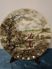 VINTAGE PIATTO SEMI PORCELLANA JOHNSON BROS COLLEZIONE TALLY HO THE MEET