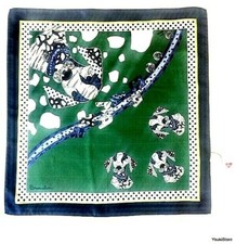FOULARD BRACCIALINI "DALMATA" green 50X50cm 100% seta MADE IN ITALY