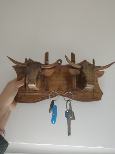 Antico appendi chiavi legno - antico,