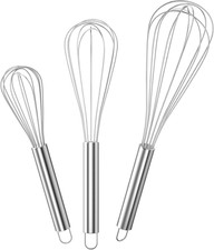 Frusta Da Cucina in Acciaio Inossidabile, Sbattitore Manuale 3 Pezzi Contiene 21