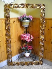 CORNICE LEGNO A FOGLIA D'ORO Stile liberty - PRIMI '900 - RESTAURATA - PERFETTA