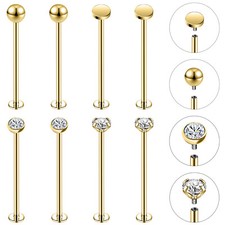 8 pz/set acciaio inox labret