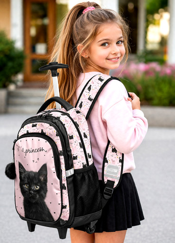 Trolley scuola gatto zaino