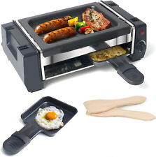 KZAI Mini Raclette Grill per 1-2 Persone, 500W, Piastra Antiaderente, 2 Padelle