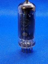 Mullard EZ80 Tubo valvola raddrizzatore quadrato piastra nera angolo getter KC1 AVO TESTATO