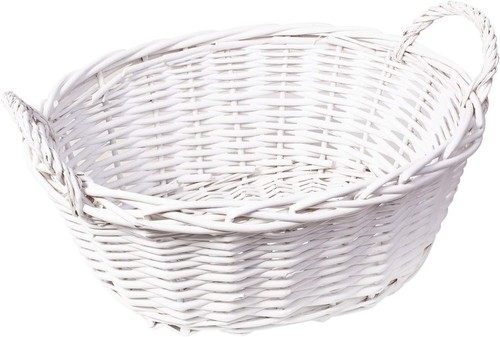 Cesto vimini bianco fatto - cesto,