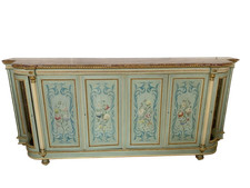 Antico Mobile servante con vetrine piano in marmo laccato e dipinto XX secolo