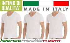 3 MAGLIE UOMO M/M T-SHIRT COLLO V MANICA CORTA 100% COTONE FINE MADE IN ITALY