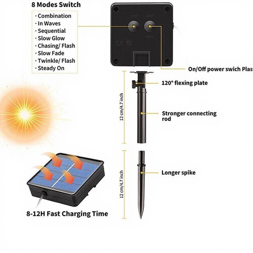 Catena luminosa solare 300 led - 300,