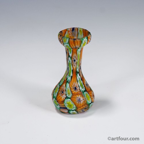 Antico vaso millefiori verde - millefiori,