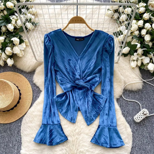 Maglia velluto elegante nodo - maglia,