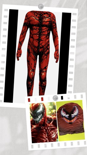 Venom red jumpsuit mask - jumpsuit,