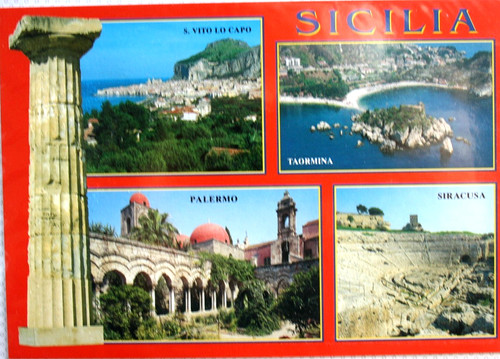 Cartolina sicilia panorami - sicilia,