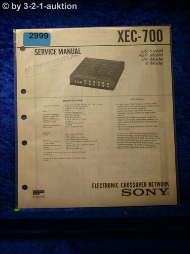 Manuale servizio sony xec - manuale,