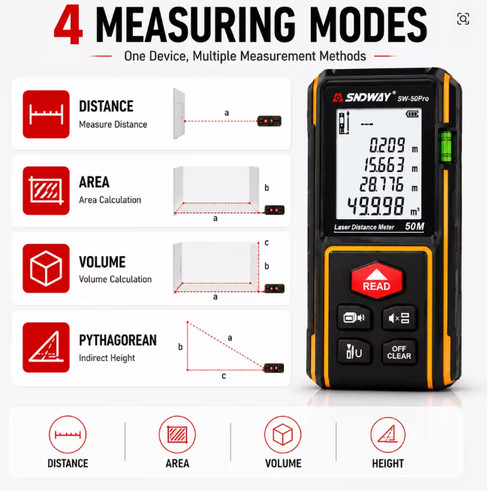 Misuratore laser distanza - laser, di